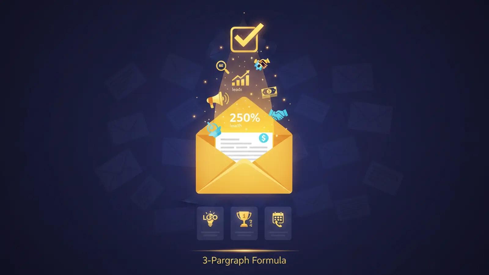 Proven Cover Letter: The 3-Paragraph Formula That Works Digital representation of a high-conversion email strategy showing a 3-paragraph formula for lead generation.